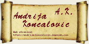 Andrija Končalović vizit kartica